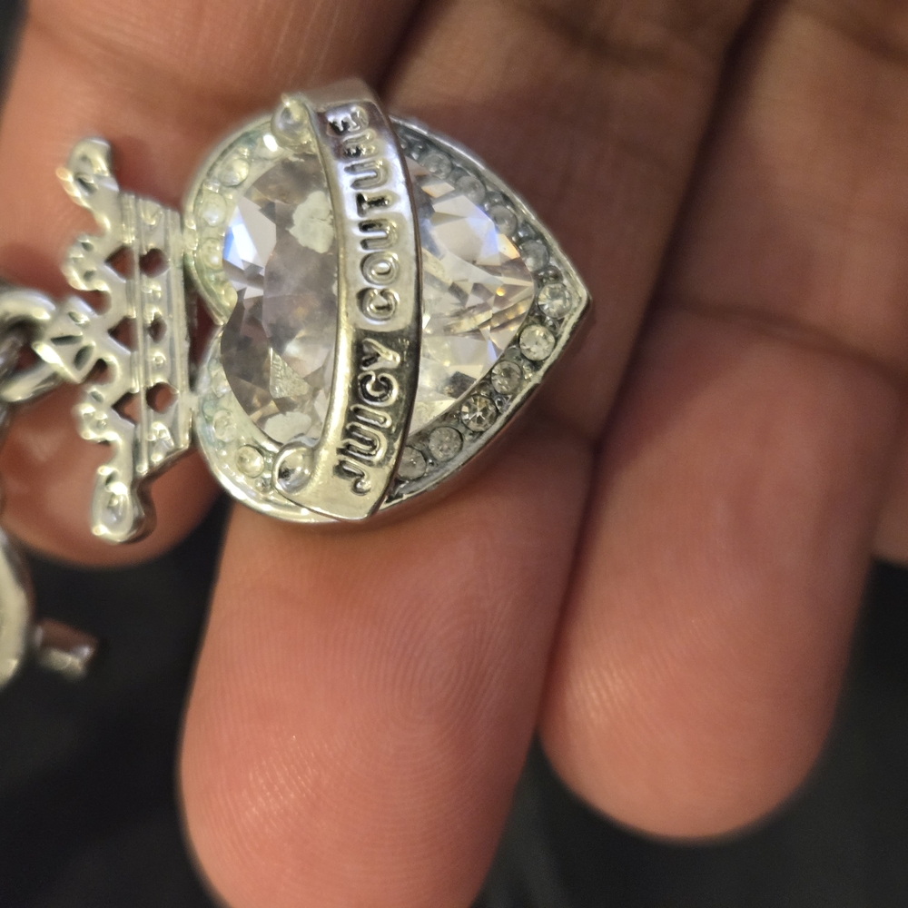 Juicy Couture Silver Choker Necklace and bracelet with Crystal Accents - Picture 2 of 4